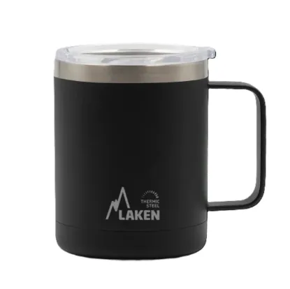 Laken Taza Mug - Yalıtımlı Kamp Bardağı - Black/Siyah 0.36L  - Termos Bardak