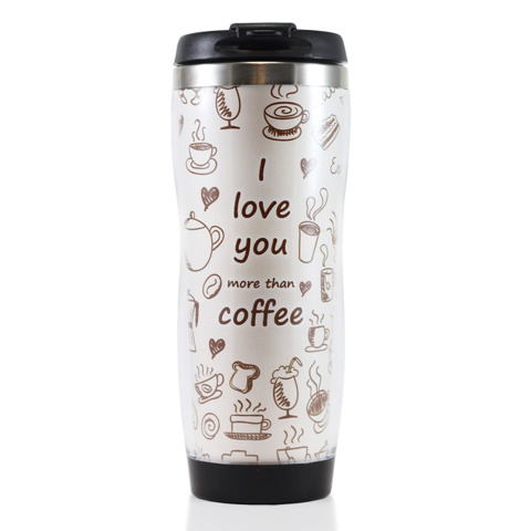 Thermo Mug 0.35L I Love You More Than Coffee - Termos Kupa için detaylar