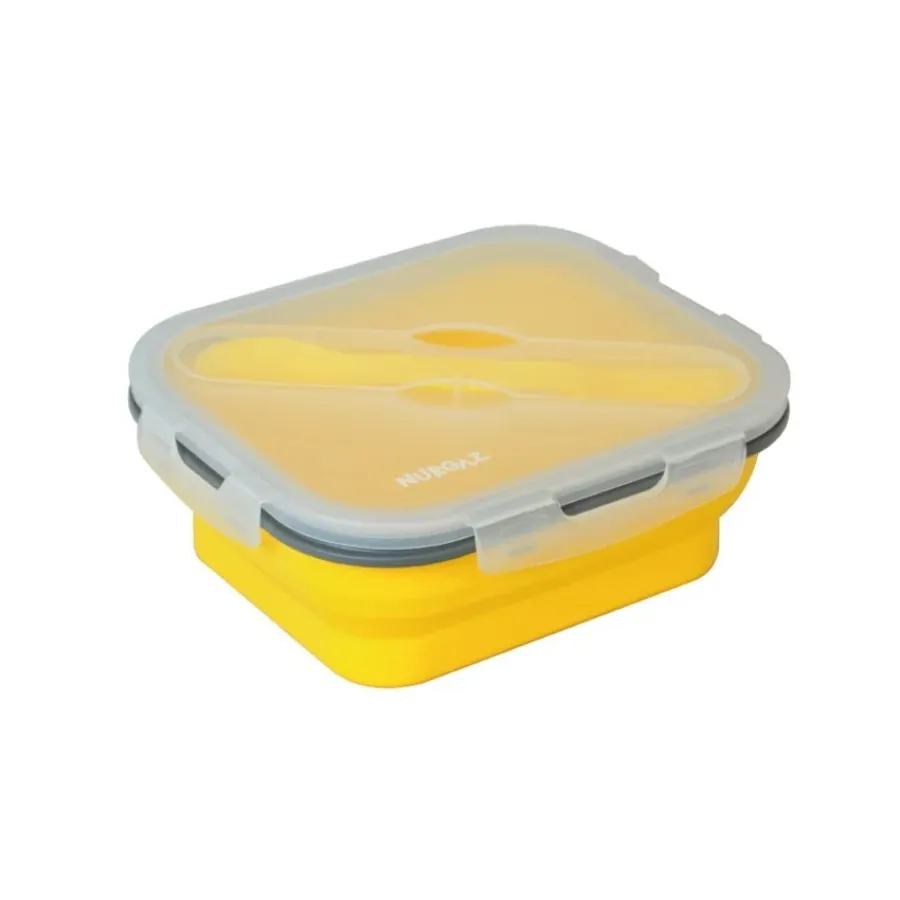 Nurgaz Silikon Katlanabilir Tek Gözlü Yemek Seti / NG 188  Sarı