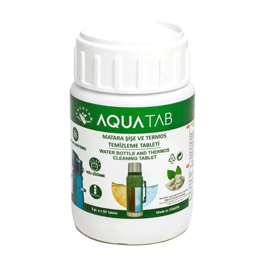 Aquatab Cleaning Tablet -  ve  Temizlik Tableti 50'li Paket   - Matara