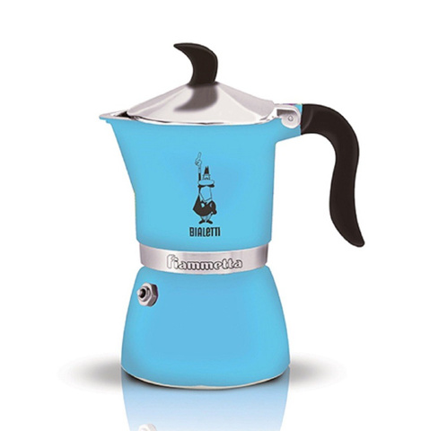 Bialetti Fiammetta Moka Pot 3 Cups - Fluo Light Blue için detaylar