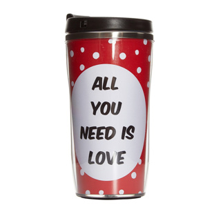 AllMug 0.25L Red All You Need is Love - Çelik Termos Bardak için detaylar