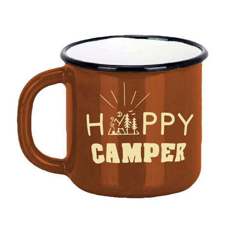 Emaye Kupa Happy Camper - Kahverengi için detaylar