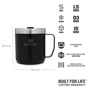 Stanley 0.35L Classic Mug - Klasik Kamp Bardağı - Matte Black/Siyah için detaylar