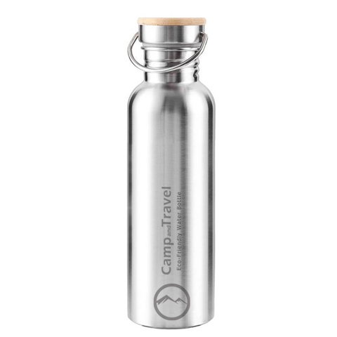 CNT 0.75L SS Bamboo Cap Water Bottle - Paslanmaz Çelik Matara için detaylar