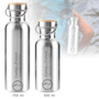CNT 0.75L SS Bamboo Cap Water Bottle - Paslanmaz Çelik Matara için detaylar