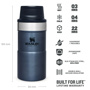 Stanley 0.25L İnce Gövde Classic Trigger-Action Travel Mug - Lacivert için detaylar