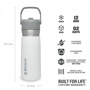 Stanley 0.65L The IceFlow™ Flip Straw Pipetli Çelik Termos - Polar White (Beyaz) için detaylar