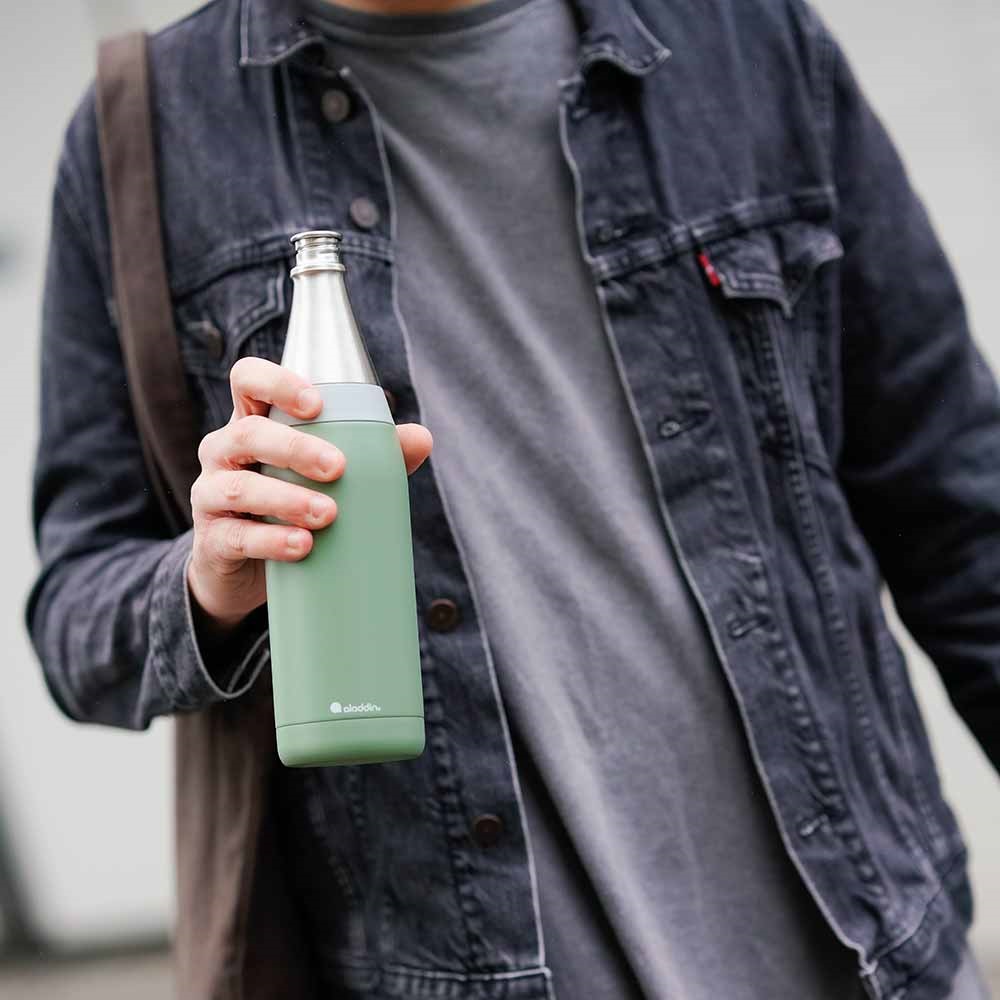 Fresco Thermavac Gourde Isotherme 0.6L Sage Green Étanche - Garde Froid