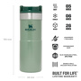 Stanley 0.35L Classic Neverleak™ Travel Mug - Hammertone Green için detaylar