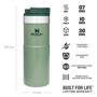 Stanley 0.47L Classic Neverleak™ Travel Mug - Hammertone Green için detaylar
