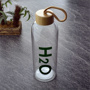 H2O 1.L Bambu Kapaklı Borosilikat Cam Matara - Sağlıklı Su Şişesi için detaylar