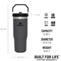 Stanley 0.89L The IceFlow Flip Straw Tumbler - Charcoal (Gri) için detaylar