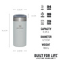 Stanley The AeroLight™ Transit Mug 0.35L - Fog Metallic - Gri için detaylar