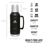 Stanley The Artisan Thermal Bottle - 1.4L Siyah Termos için detaylar